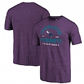 Charlotte Hornets Purple Vintage Arch Fanatics Branded Tri-Blend T-Shirt,baseball caps,new era cap wholesale,wholesale hats